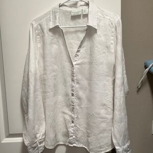 Calypso St Barth linen white blouse xl
